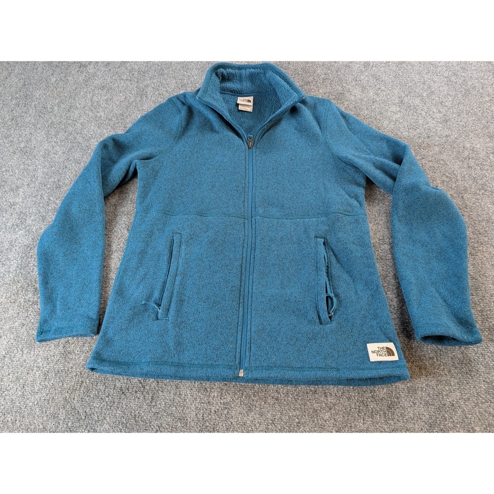 The North Face Crescent Full Zip Jacket Womens Medium Blue Heather Sweater Fleec